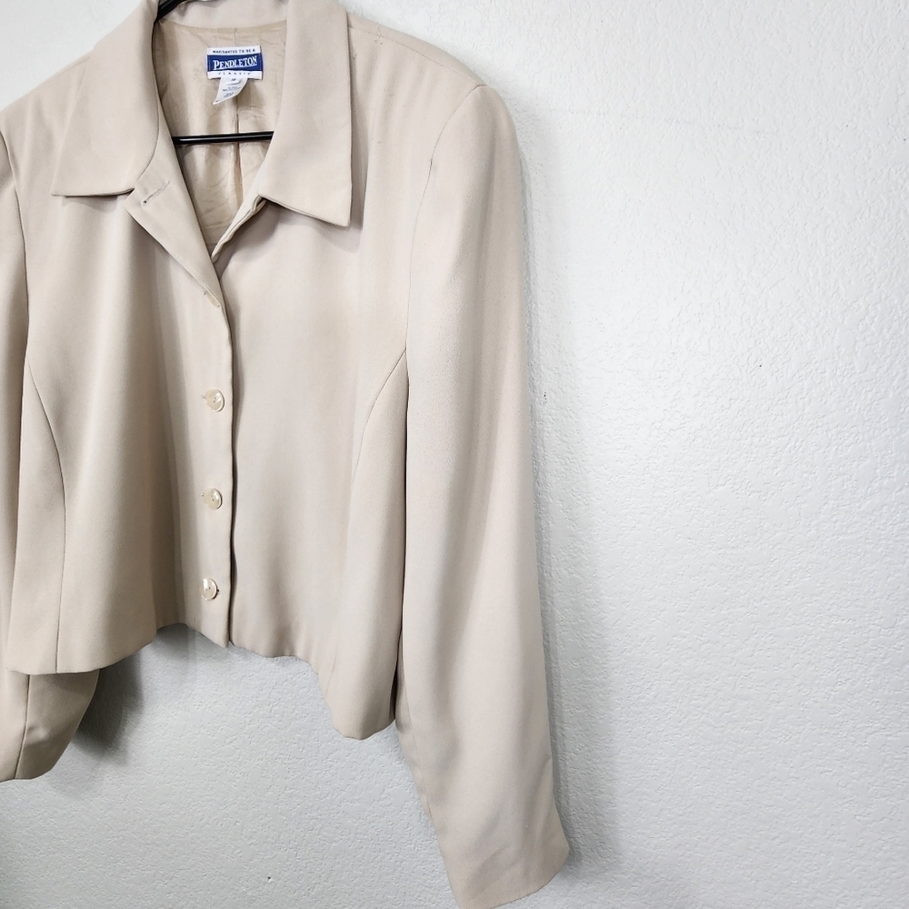 Pendleton Khaki Button Up Blazer Jacket Size 18 - image 7